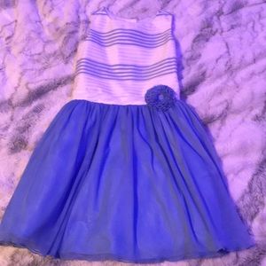 White blue kid dress